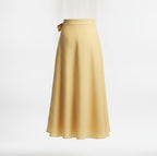 Women's Yellow Wrap Midi Skirt