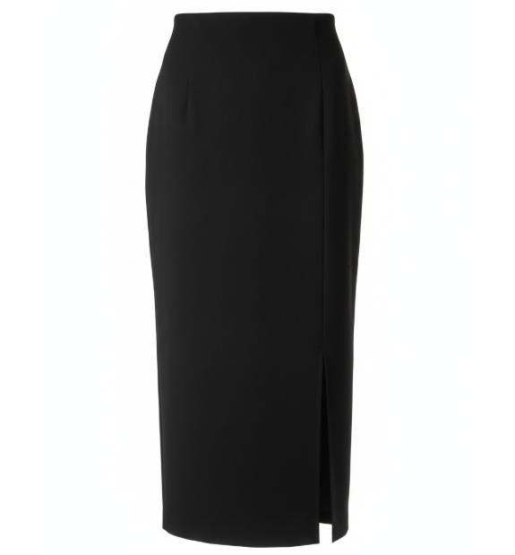 Women's Black Side Slit Pencil Skirt