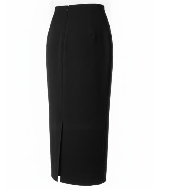 Women's Black Side Slit Pencil Skirt