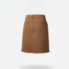 Women's Brown Button Front Skirt