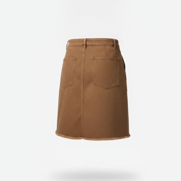 Women's Brown Button Front Skirt