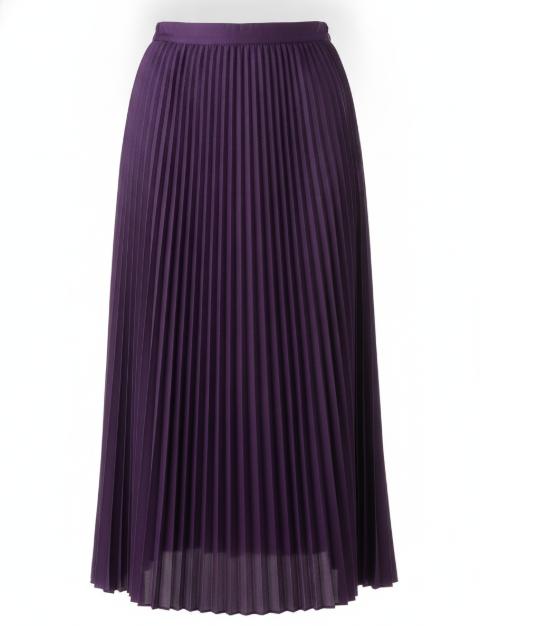 Women's Purple Pleated Midi Skirt