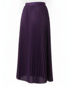 Women's Purple Pleated Midi Skirt