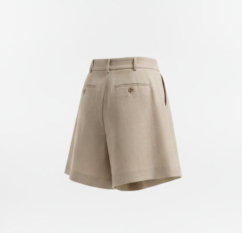 Women's Beige High Waist Shorts