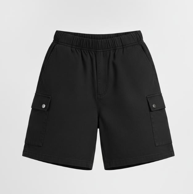 Women's Black Relaxed Utility Shorts