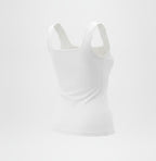 Women's White Square Neck Ribbed Top