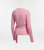 Women's Pink Wrap V Neck Top